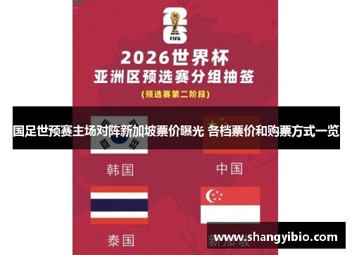 国足世预赛主场对阵新加坡票价曝光 各档票价和购票方式一览